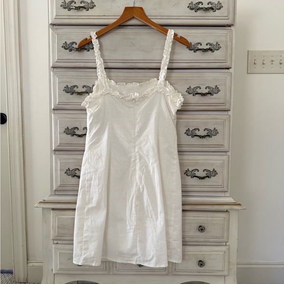 Vici White Cotton Button Dress - Picture 3 of 7